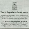 Fallece el poeta de las dos orillas: Tomás Segovia