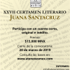 CONVOCATORIA Y BASES DEL XXVII CERTAMEN LITERARIO JUANA SANTACRUZ