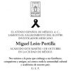 Lamentamos el fallecimiento del ilustre investigador Miguel León–Portilla