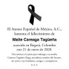 Lamentamos el fallecimiento de Maite Careaga Tagüeña