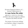 Lamentamos el fallecimiento del D. Juan Carlos Pla Julián
