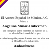 Felicitamos a Angelina Muñiz-Huberman por su nombramiento como miembro de la Academia Mexicana de la Lengua