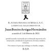 Lamentamos el fallecimiento de Juan Benito Artigas Hernández