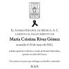 Lamentamos el fallecimiento de María Cristina Rivas Gómez