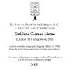 Lamentamos el fallecimiento de Emiliana Claraco Lienas