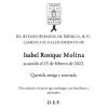 Lamentamos el fallecimiento de Isabel Rosique Molina