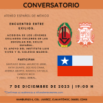 Conversatorio Encuentro entre exilios. Acogida de los jóvenes exiliados chilenos en las escuelas del exilio español. El apoyo del Instituto Luis Vives y el Colegio Madrid.