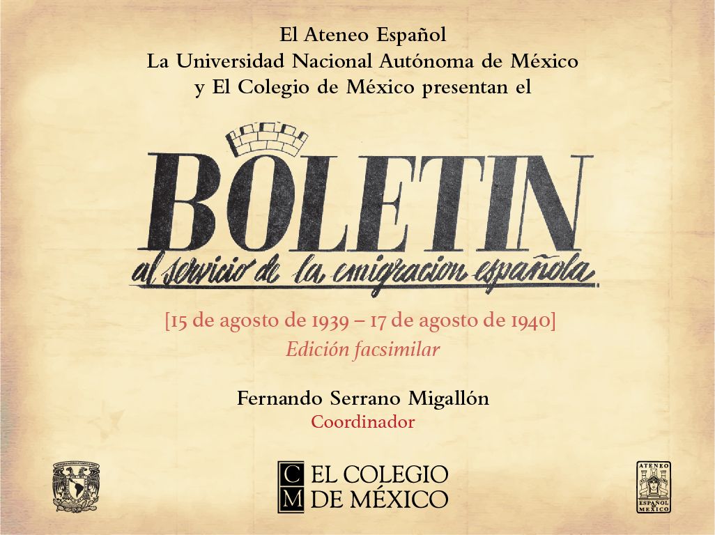 Presentación de la edición facsimilar "Boletín al servicio de la emigración española"