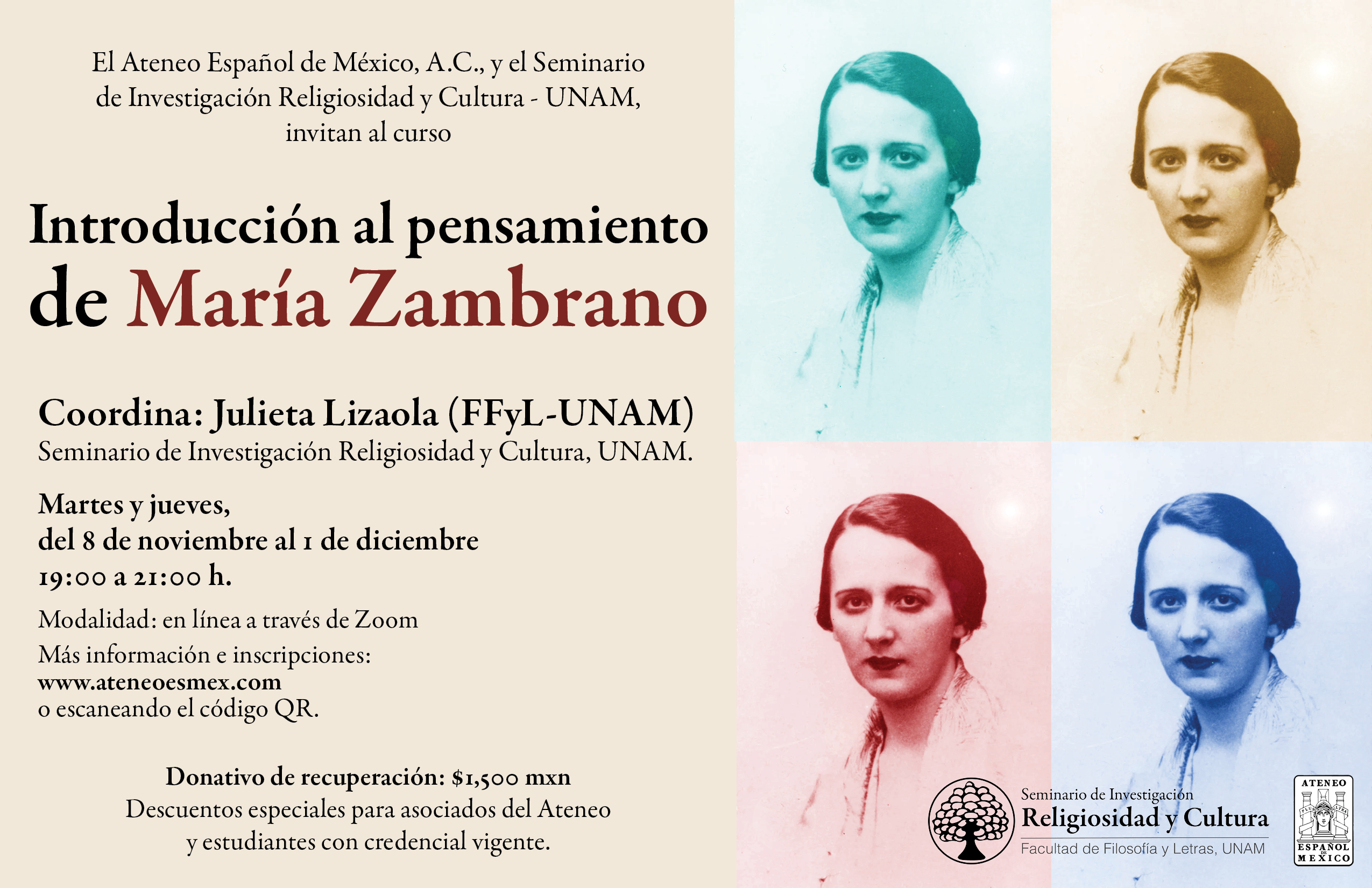 Curso. Introducción al pensamiento de María Zambrano